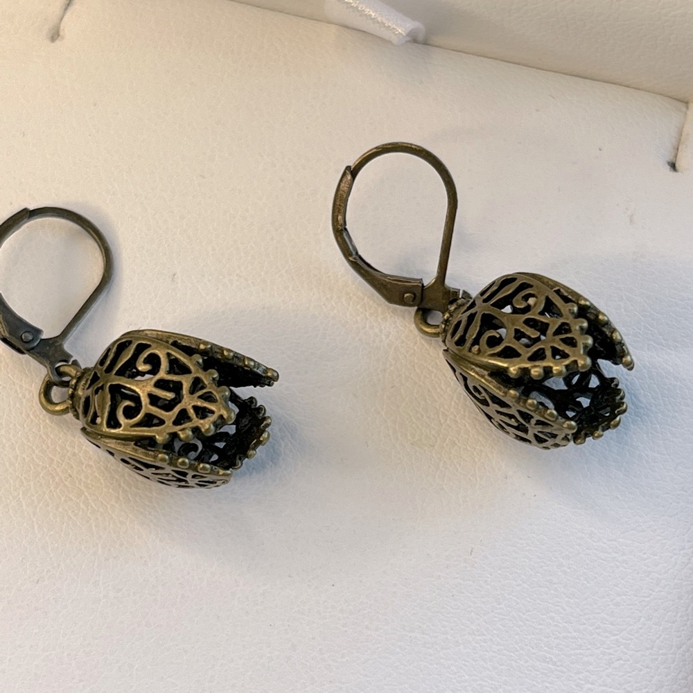 Bronze Intricate Petal earrings